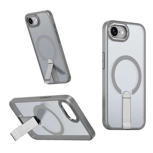 iPhone 16e / 17e Star Shine Series TPU + PC MagSafe Phone Case with Fold Holder - Grey