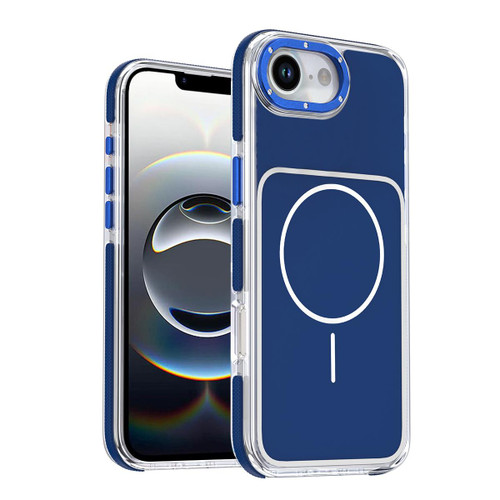 iPhone 16e / 17e Vibrant Dual-color TPU + Acrylic Magnetic Phone Case - Blue