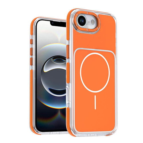 iPhone 16e / 17e Vibrant Dual-color TPU + Acrylic Magnetic Phone Case - Orange