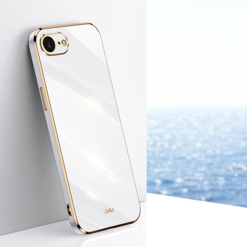 iPhone 16e / 17e XINLI Straight Edge 6D Electroplate TPU Phone Case - White