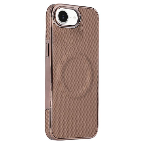 iPhone 16e Electroplating Soft Side Sticker Leather MagSafe Phone Case - Gold