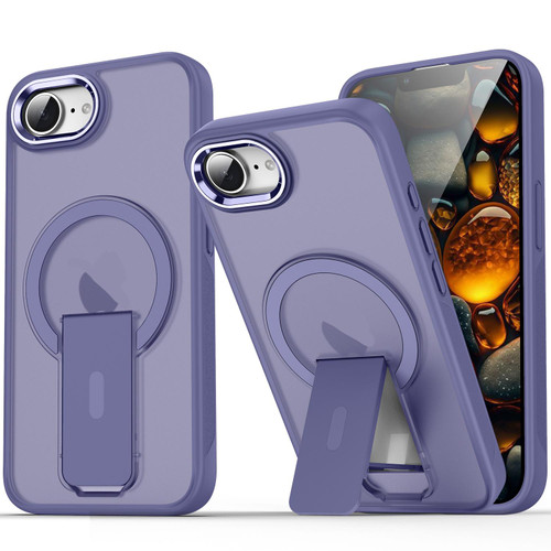 iPhone 17e / 16e Acrylic Hybrid TPU MagSafe Holder Phone Case - Dark Night Purple