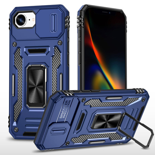 iPhone 17e / 16e Armor PC + TPU Camera Shield Phone Case - Navy Blue