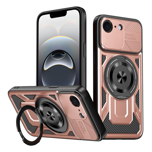 iPhone 17e / 16e Armor Rotating Holder MagSafe Phone Case - Rose Gold