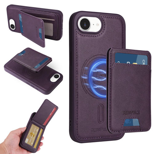 iPhone 17e / 16e BETOPNICE Vertical Flip Detachable MagSafe Wallet Phone Case - Purple