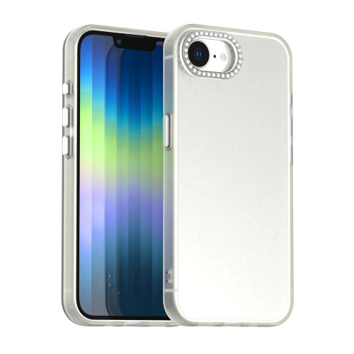 iPhone 17e / 16e Candy Diamond Frosted PC Hybrid TPU Phone Case - White