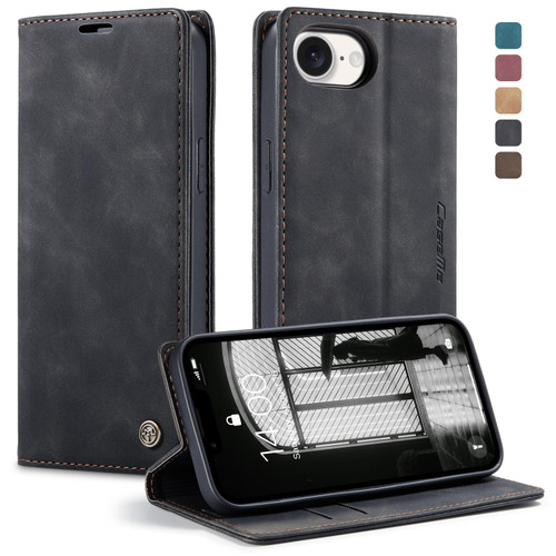 iPhone 17e / 16e CaseMe 013 Multifunctional Horizontal Flip Leather Phone Case - Black