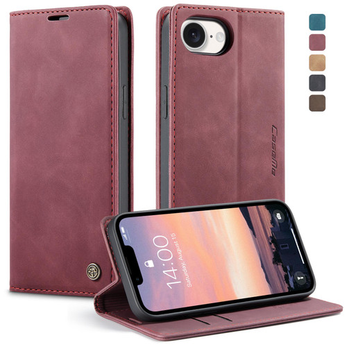 iPhone 17e / 16e CaseMe 013 Multifunctional Horizontal Flip Leather Phone Case - Red
