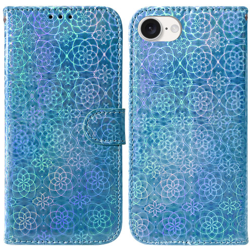 iPhone 17e / 16e Colorful Magnetic Buckle Leather Phone Case - Blue