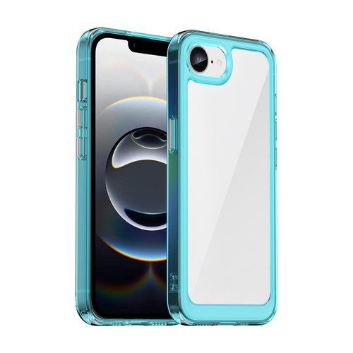 iPhone 17e / 16e Colorful Series Acrylic + TPU Phone Case - Transparent Blue