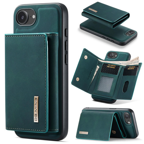 iPhone 17e / 16e DG.MING M1 Series 3-Fold Multi Card Wallet Leather Phone Case - Green