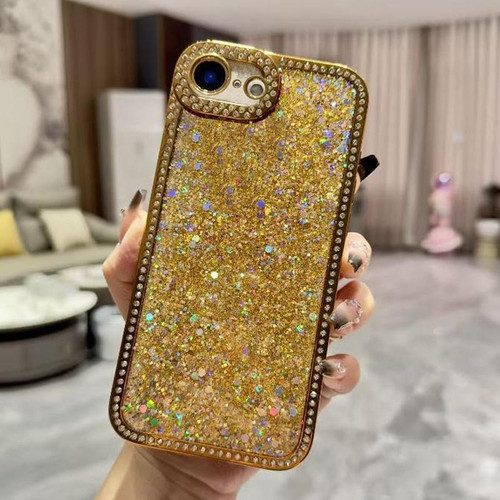 iPhone 17e / 16e Diamond Glitter Sequins TPU Phone Case - Gold