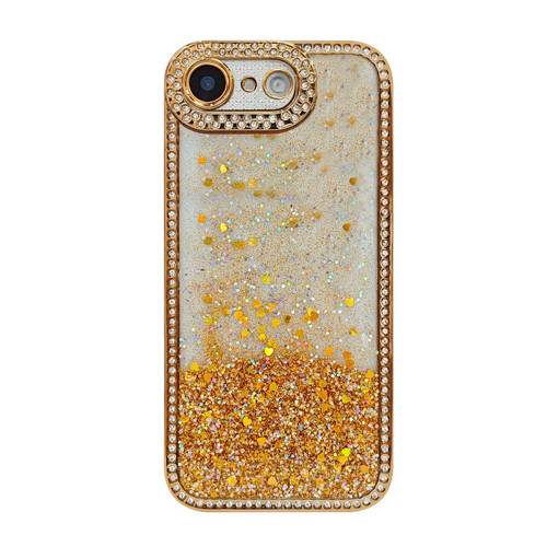 iPhone 17e / 16e Diamond Gradient Glitter Sequins Plated Phone Case - Gold