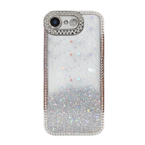 iPhone 17e / 16e Diamond Gradient Glitter Sequins Plated Phone Case - Silver