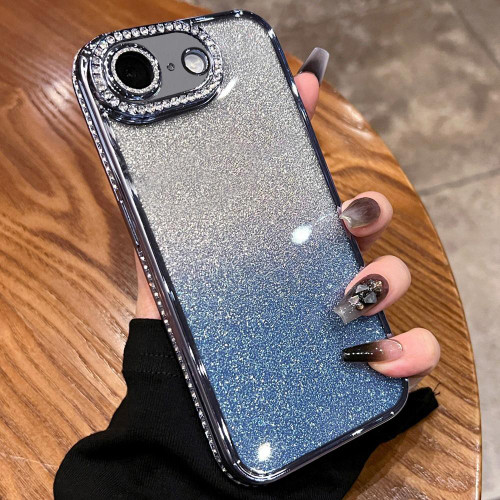 iPhone 17e / 16e Diamond Gradient Glitter TPU Phone Case - Gradient Blue