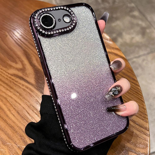 iPhone 17e / 16e Diamond Gradient Glitter TPU Phone Case - Gradient Purple