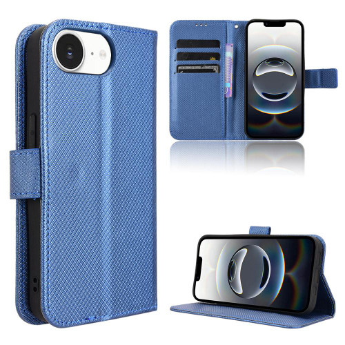 iPhone 17e / 16e Diamond Texture Leather Phone Case - Blue