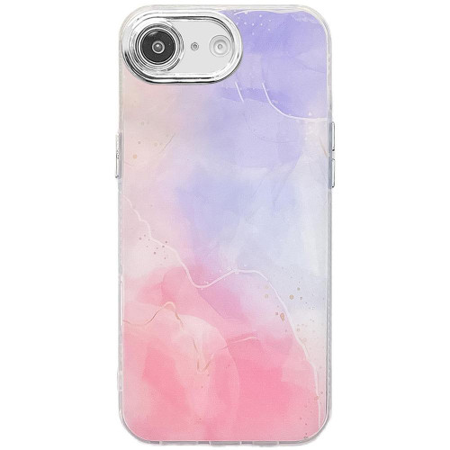 iPhone 17e / 16e Electroplated Marble Texture Phone Case - Purple Pink M14