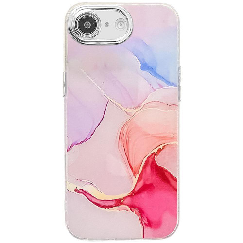 iPhone 17e / 16e Electroplated Marble Texture Phone Case - Red M7