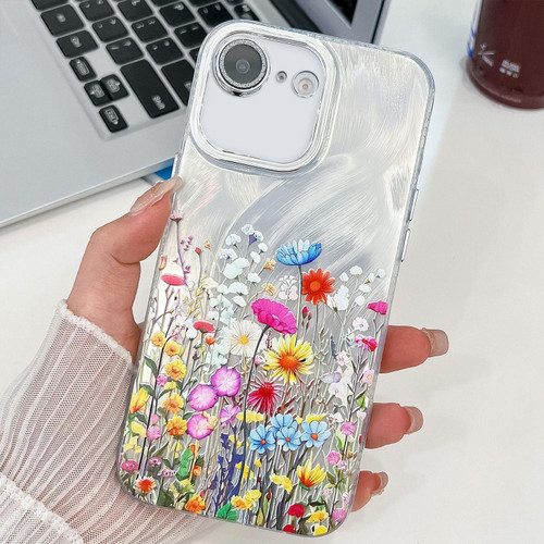 iPhone 17e / 16e Electroplating Flower Texture TPU Phone Case - Flowers SH4