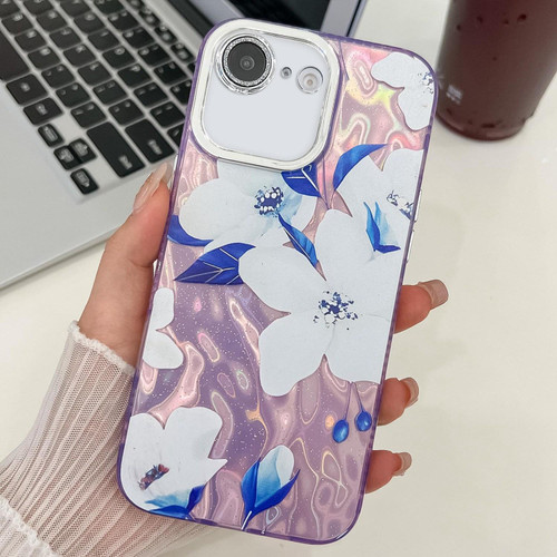 iPhone 17e / 16e Electroplating Flowers Plants Texture TPU Phone Case - Bougainvillea FL8