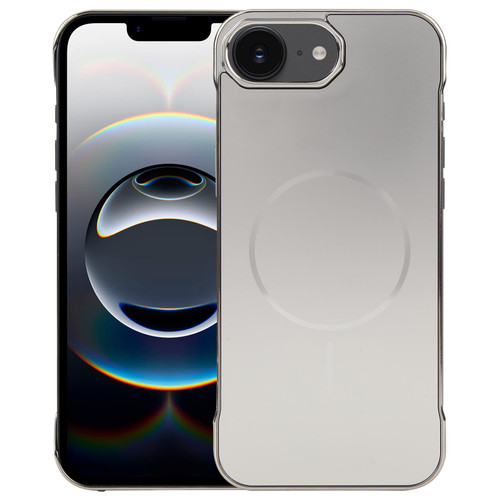 iPhone 17e / 16e Electroplating Frameless Frosted Anti-Glare PC MagSafe Phone Case - Titanium Gray