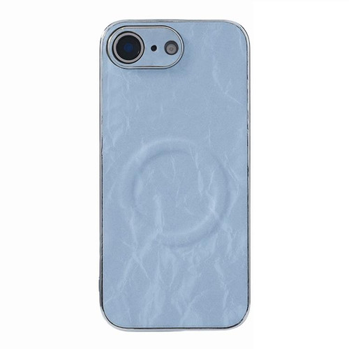 iPhone 17e / 16e Electroplating PC Snow Bark Texture MagSafe Phone Case - Blue