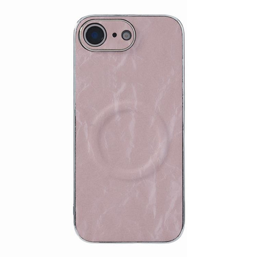 iPhone 17e / 16e Electroplating PC Snow Bark Texture MagSafe Phone Case - Pink