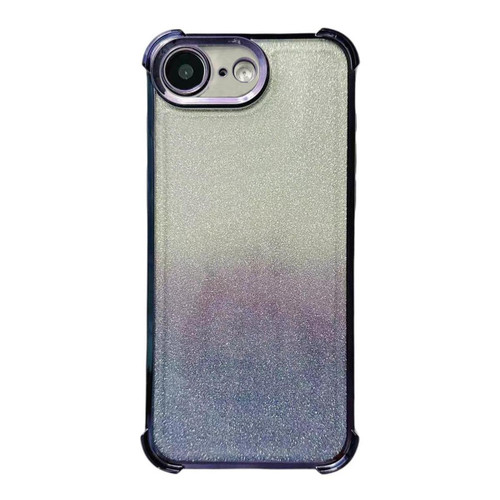 iPhone 17e / 16e Electrpolated Glitter Four-corner Shockproof Space TPU Phone Case - Gradient Purple