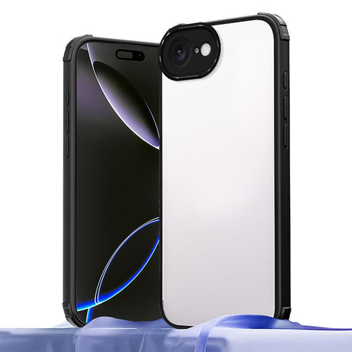 iPhone 17e / 16e Four Corners Shield Shockproof TPU Hybrid PC Phone Case - Black