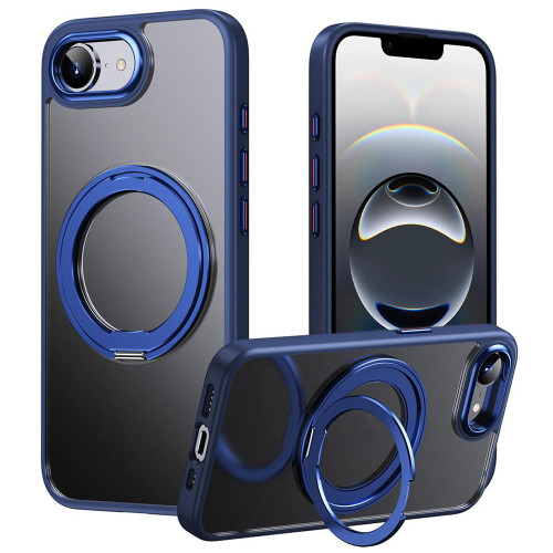 iPhone 17e / 16e Frosted 360 Degree MagSafe Magnetic Holder Phone Case - Blue