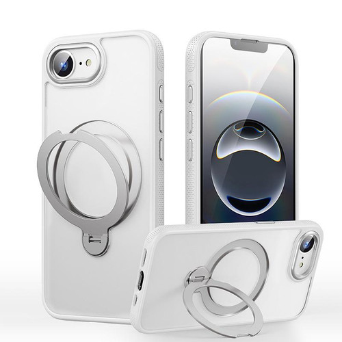 iPhone 17e / 16e Gear-Style Stress Relief 360 Rotation Holder MagSafe Phone Case - White
