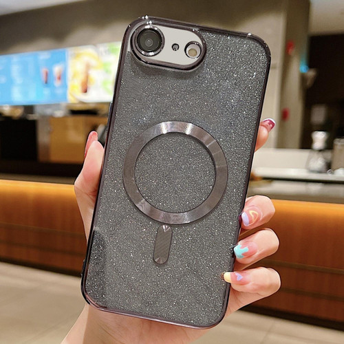 iPhone 17e / 16e Glitter Electroplating MagSafe TPU Phone Case - Black