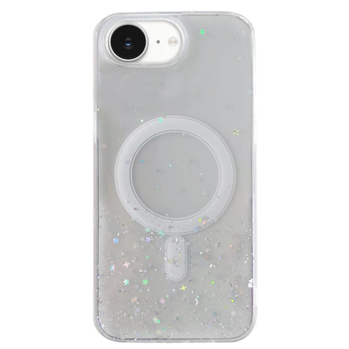 iPhone 17e / 16e Glitter MagSafe Hybrid Clear TPU Phone Case - White