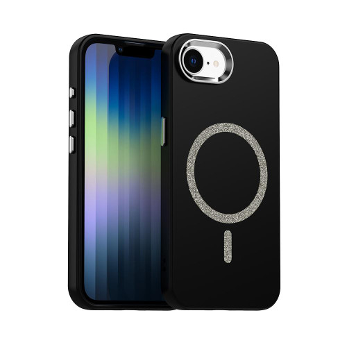 iPhone 17e / 16e Glitter Series Magsafe PC Hybrid TPU Phone Case - Black