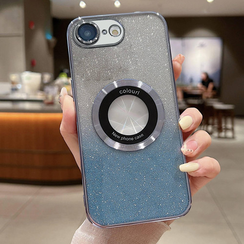 iPhone 17e / 16e Gradient Glitter Electroplating MagSafe TPU Phone Case - Blue