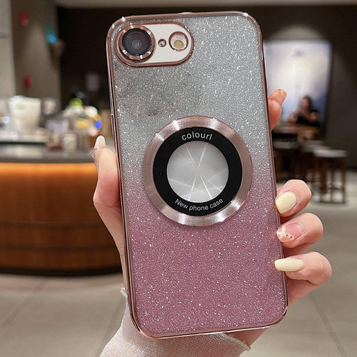 iPhone 17e / 16e Gradient Glitter Electroplating MagSafe TPU Phone Case - Rose