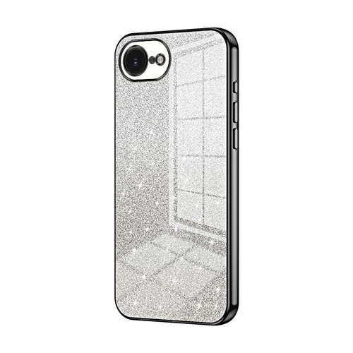 iPhone 17e / 16e Gradient Glitter Powder Electroplated Phone Case - Black