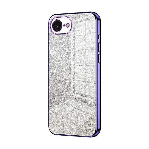 iPhone 17e / 16e Gradient Glitter Powder Electroplated Phone Case - Purple