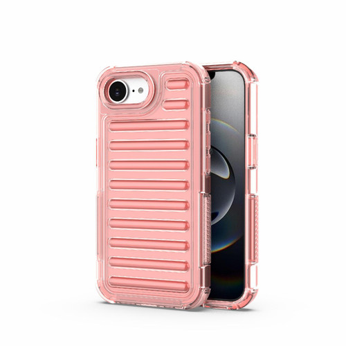 iPhone 17e / 16e High Transparency TPU Hybrid PC Airbag Phone Case - Peach Red
