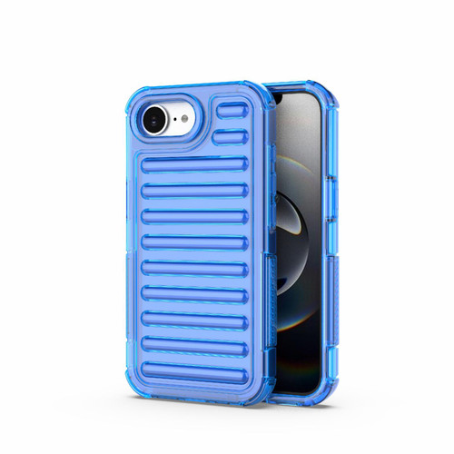 iPhone 17e / 16e High Transparency TPU Hybrid PC Airbag Phone Case - Transparent Blue