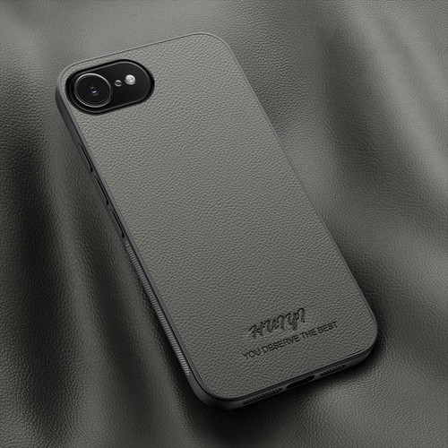 iPhone 17e / 16e HUIYI Leather Magnetic Phone Case - Grey