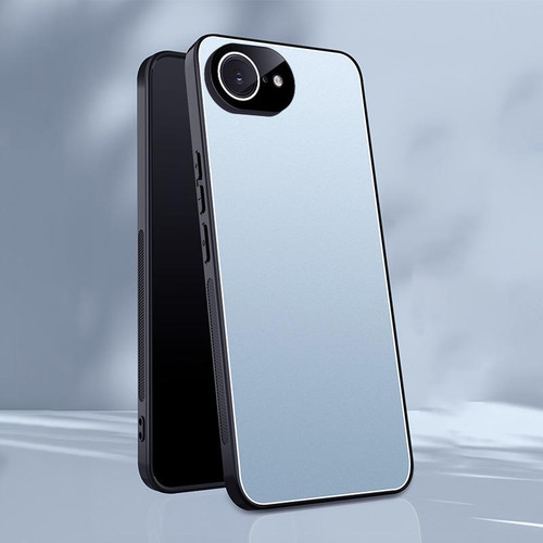 iPhone 17e / 16e Ice Aluminum Metal Explosion-proof Frosted Phone Case - Blue