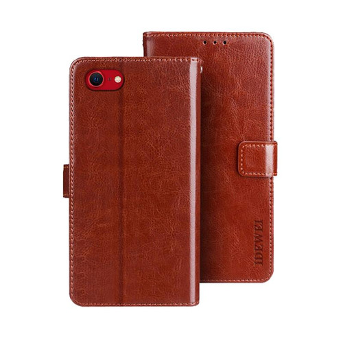 iPhone 17e / 16e idewei Crazy Horse Texture Leather Phone Case - Brown