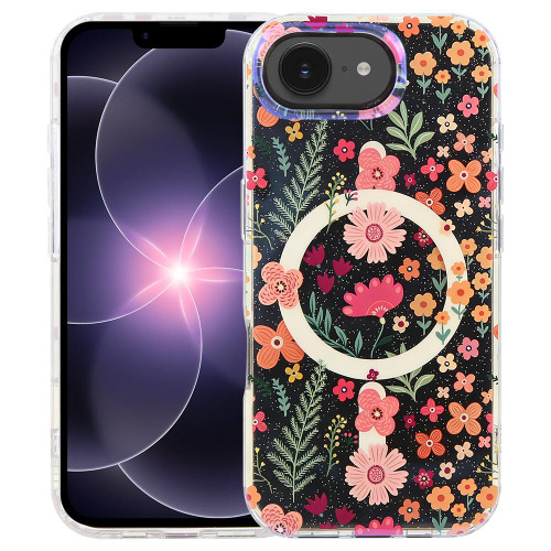 iPhone 17e / 16e IMD Blue Light Jungle Series Magnetic Phone Case - Flower