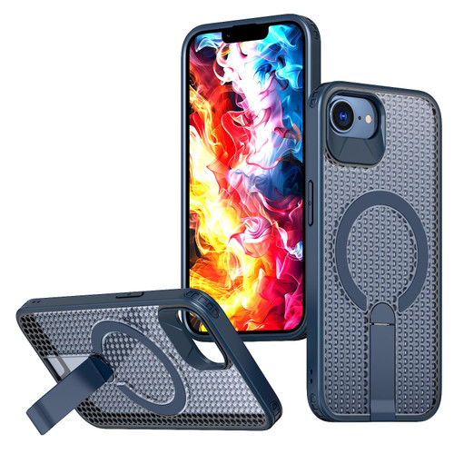 iPhone 17e / 16e kalebol Honeycomb Cooling MagSafe Holder Phone Case - Blue