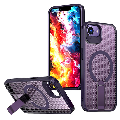 iPhone 17e / 16e kalebol Honeycomb Cooling MagSafe Holder Phone Case - Purple