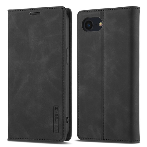iPhone 17e / 16e LC.IMEEKE Strong Magnetism Microfiber Leather Phone Case - Black
