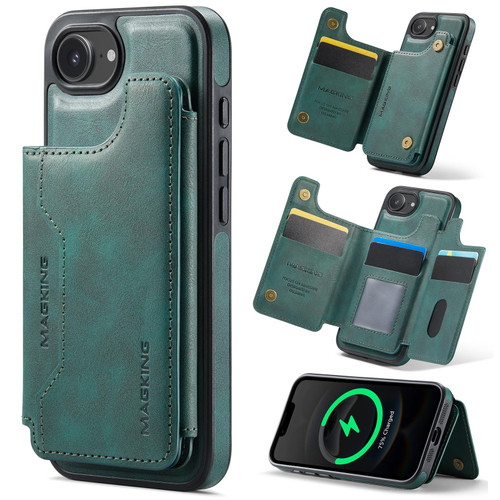 iPhone 17e / 16e MAGKING K3 Series MagSafe RFID Card Bag Detachable Phone Case - Green