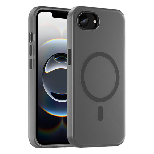 iPhone 17e / 16e MagSafe Frosted Translucent TPU + PC Full Coverage Phone Case - Black